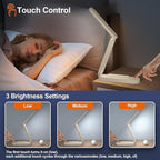 LED Desk Lamp for Office Home & Battery Operated Lamp Rechargeable Lamp Foldable & Portable Light, LED Desk Light Strip, 3 Brightness Dimmable Small Desk Lamp Wireless Reading Lamp