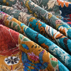 ENASAL Cotton Bedspread Quilt Sets Reversible Bedding Coverlet Sets Comforters, Patchwork Vintage Floral Turquoise Bedspread, King Size