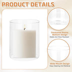 uxcell Hurricane Candle Holder (H:3.9" OD:3.4"), Pillar Floating Candles Holder Clear Glass Cylinder Flower Vases for Table Centerpiece Wedding Party Home Decoration 2Pcs