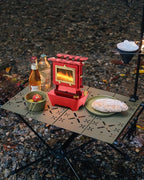 Camping Oil Lantern，Oil Lamp with Cooker Stove，Fuel Lamp for Outdoor，Portable Oil Lamp，Portable and Convenient for Heating and Cooking (Red)