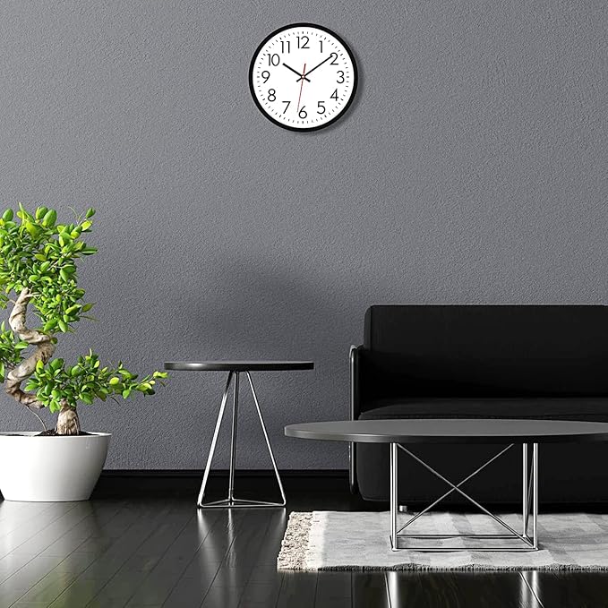 Lumuasky 8 Pack Wall Clock Bulk12 Inch Silent Non-Ticking Round Analog Classic Battery Operated Clocks Quartz Analog Round Wall Clocks for Office Kitchen Home Bedroom Decorative
