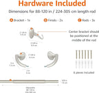 Amazon Basics Room Darkening Blackout Curtain Rod - 88" to 120", Nickel