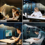 Honeywell LED Desk Lamp with Clamp, HJ3 Sunturalux Architect Desk Lamp for Home Office, Eye-Caring Computer Desk Light 22W 4 Color Modes Clip on Light Stepless Dimming Task Lamp for Working Workbench