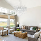 Branch Chandeliers Lights,8-Light Modern Crystal Chandelier Raindrop Luxury Chandelier Light Fixture for Dining Room Living Room,Kitchen Island D23.6in Farmhouse Chandelier