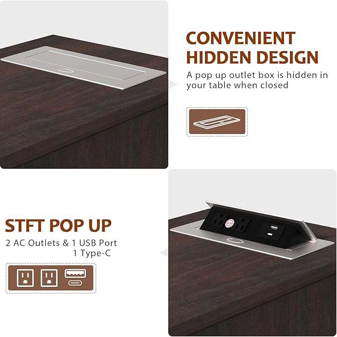 HIFYOBRO 3 Drawers End Table with Flip Top Charging Station, Narrow Side Table with Power outlets, Wooden Nightstand, End Table with Storage for Living Room and Bedroom