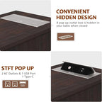 HIFYOBRO 3 Drawers End Table with Flip Top Charging Station, Narrow Side Table with Power outlets, Wooden Nightstand, End Table with Storage for Living Room and Bedroom