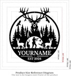 Personalized Metal Signs - Custom Shed Wall Decor, Black Deer Metal Art, Home Sign Plaques, Outdoor Decorative Signage (Style C)
