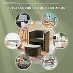 Mid-Century Velvet Living Room Chair with Storage Ottoman, Space-Saving Accent Chairs for Bedroom/Reading Spaces/Office, Green