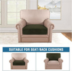 H.VERSAILTEX Velvet Stretch Couch Cushion Cover Plush Cushion Slipcover for Chair Cushion Furniture Protector Seat Cushion Sofa Cover (1 Piece Armchair Cushion Covers, Olive)