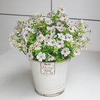 White Artificial Outdoor Flowers 12 Bundles Daisy Elegant All-Weather Spring Summer Decoration Realistic Look for Outdoor Front Porch Events and Landscaping (White Daisy)