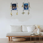 Remorelt Wolf Eagle Bear Dream Catcher Bedroom Wall Decor, Christmas Home Decoration, Room Accessory, White Moon Feather Decoration - Unique Home Craft Wall Pendant (DC06 Frame Set 2)