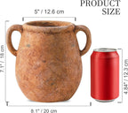 Ceramic Flower Vase Home Decor - 7.1 Inch Rust Table Flowers Vases Living Room Bedroom Plant Decorations Modern Farmhouse Vintage for Kitchen Shelf Office Coffee Dining Desk House Women