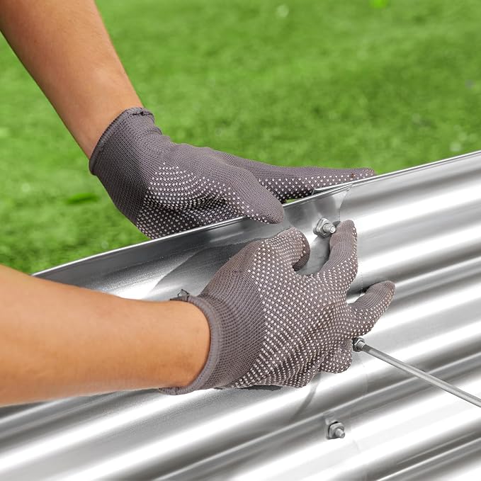 Land Guard 6×3×1ft Galvanized Metal Raised Garden Bed, Metal Planter Kit Box Outdoor for Deep-Rooted Vegetables, Flowers, Green and Herbs……