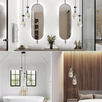 Modern Raindrop Pendant Lights, Black Cluster 2-Light Pendant Lights Kitchen Island, Bronze Bedside Pendant Lighting, Adjustable Suspension Cord for Dining Room,Bathroom,Bedroom,Bulb Included