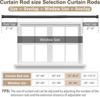 Set of 2 Black Curtain Rod 16-94.4 Inch Adjustable Metal Window Treatment Rods Bedroom Living Room Heavy Duty Wall Mounted Brackets Included Modern Home Hardware