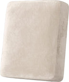 H.VERSAILTEX Velvet Stretch Couch Cushion Cover Plush Cushion Slipcover for Chair Cushion Furniture Protector Seat Cushion Sofa Cover (1 Piece Armchair Cushion Covers, Ivory)