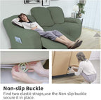 Easy-Going 8 Pieces Recliner Sofa Stretch Sofa Slipcover Sofa Cover Furniture Protector Couch Soft with Elastic Bottom Kids, Spandex Jacquard Fabric Small Checks Greyish Green