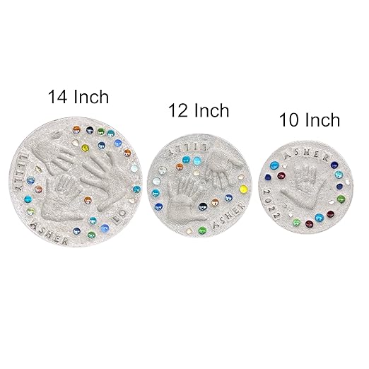 Large DIY Stepping Stone Kit, Handprint Stepping Stone, Mother's Day Gift, Footprint Stepping Stone (12 inch)