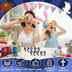 Bememo 100 Pcs Jesus Toys Original Design Mini Rubber Little Jesus Figurine to Hide and Seek Religious Party Favors Sunday School Craft Baptism Gifts for Easter Egg Stuffers (Navy Blue)