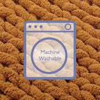 Bigacogo Chunky Knit Throw Blanket for Couch, 40x40 inches, 100% Hand Knitted with Thick Jumbo Chenille Yarn, Cozy Soft Large Rope Knot Cable Crochet Blankets for Sofa Bed Living Room, Burnt Orange