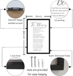 flowtorely The Blessing Bible Verse Wall Decor 24"×16" May The Lord Bless You And Keep You Sign Christian Scripture Large Wooden Framed Wall Hanging Art (Black)