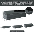 BALAPET 3-in-1 Adjustable Height Wedge Pillow, 7" Height Leg Knee Pillow for Side Sleepers & Aligns Spine, Supportive Bolster Pillow for Pregnancy Relieves Pressure Hip Leg Elevation, 22", Dark Grey