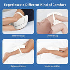 Knee Pillow for Side Sleepers, Knee Pillow - Soothing Pain Relief for Sciatica, Back, HIPS, Knees, Joints Pain, Memory Foam Leg Pillow Pregnancy Pillow Removable and Washable Cover (white)