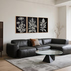 HPNIUB Vintage Floral Framed Canvas Wall Art Set, Minimalist Botanical Wall Decor, Nature Inspired Wildflower Leaf Wall Painting, Farmhouse Neutral Artwork for Living Room, Bedroom, Office-16 x24 x3