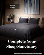 Cooling Comforter Blanket for Hot Sleepers, Full/Queen Soft Cooling Blanket, Double-Sided Cool Bedding for Night Sweats, All-Season Breathable Lightweight Comforter w/Premium Gift Box 90''x90'' Grey