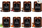 Scented Candles Set, Soy Wax Candles 8 Pack 56 Oz Aromatherapy Candles Gift Set for Women Men （Vanilla/Sandalwood/Amber/Mahogany/Vetiver/Bergamot/Caramel/Whiskey）