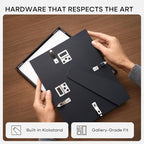 Homeforia 5x7 Picture Frame Black, High End Metal 5 x 7 Black Frames with Mat 4 x 6 for Art, 5x7 Desk Frame Matted to 4x6 inch Photo, 5 by 7 Wall or Tabletop Frames, Tempered Glass, Wall Kit, Set of 1