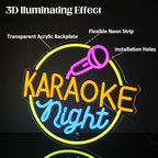 Karaoke Night Neon Sign Music Room Decor Karaoke Bar LED Sign for Wall Decor Karaoke Live On Air Neon Lights Signs Bar Open Neon Wall Light for Music Studio Game Room Decor