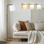 AKASUKI Floor Lamp for Living Room with 3 Color Temperatures, Foot Switch Standing Lamps for Living Room, Bedroom, Office, Arc Mordern Floor Lamp with 9W LED Bulb Included