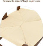 Wishbone Chair Natural Solid Wood Dining Chair/Hans Vegner Y Chair Rattan and Wood Accent Armrest Chairs (Ash Wood - Walnut)