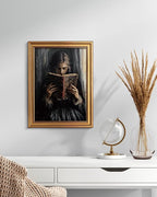 HUARCEY Gold Framed Wall Art for Living Room, Portrait Painting Prints, Vintage Wall Decor for Kitchen, Gothic Bedroom Wall Art for Home Office Magic Scripture 16L x 12W