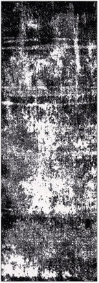 Keen Home Design Area Rugs - 2x14 Non-Shedding, Abstract Rugs for Kitchen, Living Room, Bedroom, Dining Room, Entryway - Size: 2'8" x 14', Abstract Black