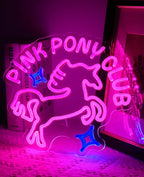 AceList Pink Pony Club Neon Sign for Wall Decor, Dimmable LED Unicorn Cowgirl Neon Lights For Bedroom, Bar, Birthday Party Decorations,Vibes Neon Wall Sign. Girl Aesthetic Gift