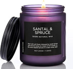 M&SENSE Sweet Spruce Scented Candle, Natural Soy Wax Winter Candle Cotton Wick 7.05oz Up to 50 Hours Tree Scented for Holiday Housewarming Gifts for Friends Family