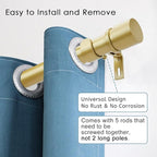 Curtain Rods for Windows 16 to 88 Inches Adjustable Length 1 Inch Diameter Window Curtain Rod with Aluminium Finials, Flash Gold