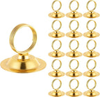 Urban Deco 16 PK Table Card Holder Place Card Holders Steel Card Holders for Photos, Food Signs, Memo Notes, Weddings, Restaurants, Birthday（Gold）