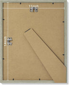 Vittanly 11x14 Picture Frames Set of 9, Shatter Resistant Plexiglass, Display 8x10 Pictures with Mat or 11x14 without Mat, Photo Frames for Wall or Tabletop, Engineered Wood, Driftwood
