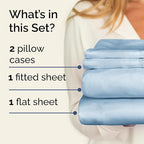 Twin Sheets Set 4 Piece - Includes 2 Pillowcases - Bed Sheets Twin Size - Soft Hotel Luxury Bedding - Cooling, Comfy, Cozy & Breathable - 1 Flat & 1 Fitted & 2 Pillowcases w/ Deep Pockets - Sky Blue