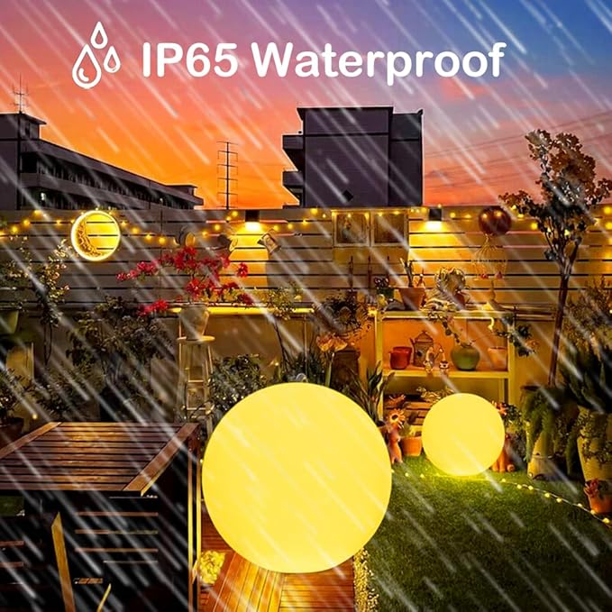 16 Inch Ultra-Fun LED Ball Light, Rechargeable Globe Floor Lamp w/Remote, 16 RGB Color Changing LED Glowing Orb Light, Waterproof Outdoor Ambiance Lighting, Pool Party Garden Patio Decor