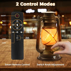2 Pack Bronze Vintage 4 Modes Light LED Lanterns，Rechargeable Dancing Flame Lanterns Decorative Outdoor&Indoor, Remote Control Waterproof Hanging Lights for Camping,Patio Garden Pathway
