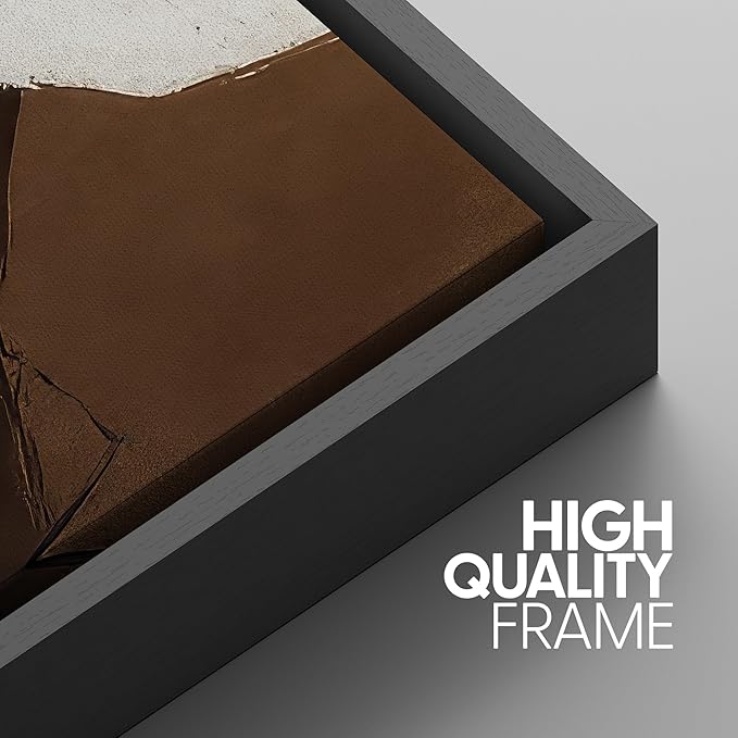 SIGNWIN Framed Canvas Print Wall Art Modern Abstract Neutral Tone Minimalist Geometric Photography Modern Art Minimalist Black and White for Living Room, Bedroom, Office - 16"x24"x3 Black