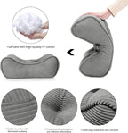 Lumbar Support Pillow for Office Chairs, Back Support Pillow for Lower Back Pain Relief, Soft & Good Support Corduroy Desk Lumbar Cushion, 14.9"x9"x5.5", Small (Grey)