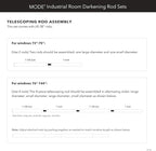 MODE Industrial Room Darkening Collection 1 1/8" Diameter Industrial Curtain Rod Set with Steel Wall Mounted Adjustable Curtain Rod, Blocks Light, Fits 72” to 144” Windows, Warm Gold
