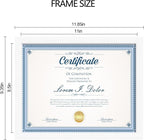 8.5x11 Diploma Frame with Tempered Glass, Multi Certificate 8.5 by 11 Photo Frame Bulk for Wall or Tabletop Display(White, 1 Pack)