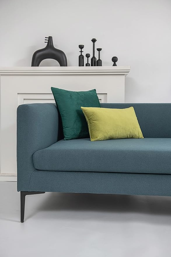 Couch Pillow Cases 12x20 Chartreuse: 2 Pack Cozy Soft Velvet Rectangular Throw Pillow Covers for Farmhouse Home Decor