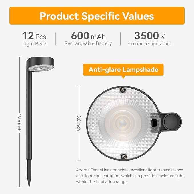 4 Pack Solar Pathway Lights Outdoor, Bright LED Solar Lights Outdoor Waterproof, Up to 12 Hrs Modern Path Lighting for Yard Garden Walkway Driveway Lawn Decor (4 Pack)